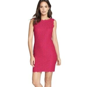 ADRIANNA PAPELL Women’s Size 8 Laced Sheath Evening Dress Boat Neck Feminine